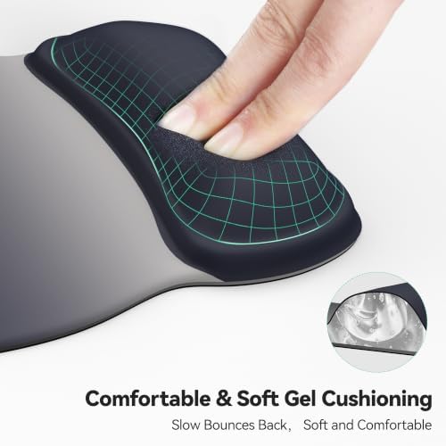 TECKNET Gel Ergonomic Mouse Pad with Wrist Rest, Non-Slip PU Base, Gradient