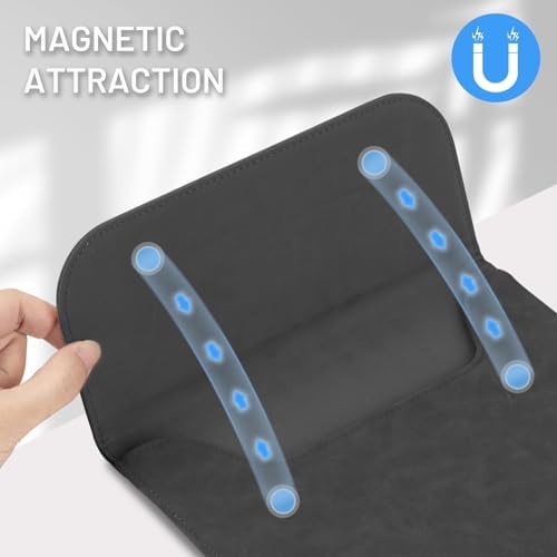 Allinside 13 inch Laptop Sleeve Case for MacBook Neo A18 Pro/MacBook Air 13 2018-2026/MacBook Pro 13 2016-2022, Waterproof PU Suede Leather Laptop Sleeve Bag Protective Vertical Case Cover, Black