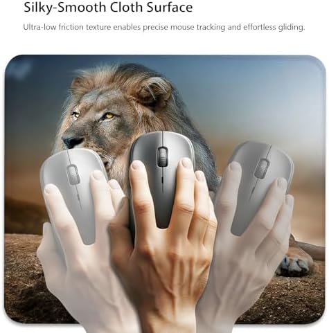 Majestic Lion at Rest Mouse Pad, Wild Animal Durable Desk Mat