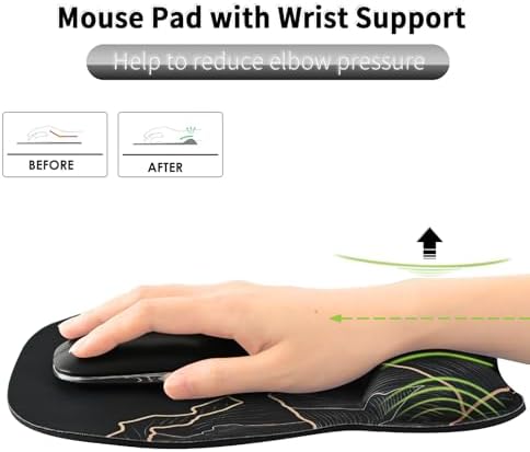 EooCoo Ergonomic Mouse Pad with Wrist Rest, Memory Foam Support Mousepad