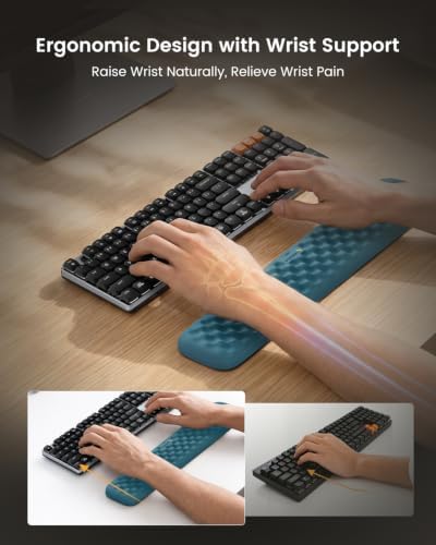 ProtoArc KP50 Ergonomic Wrist Rest for Keyboard with Lycra Surface, Blue