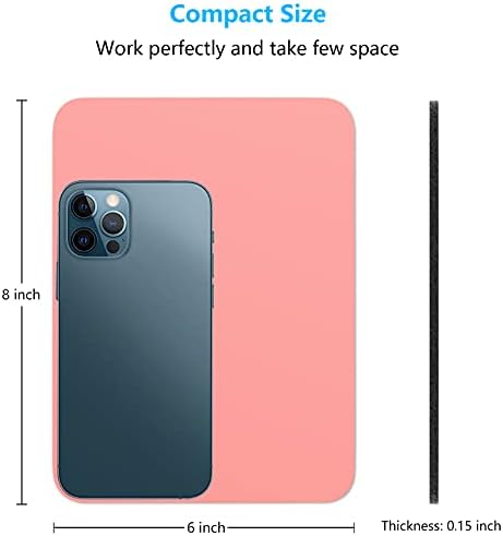 Dapesuom Small Mouse Pad, 6 x 8 Inch Thick Rubber Premium-Textured Non-Slip Portable & Washable Mini Mouse Mat for Women Men Wireless Laptops Keyboard Tray Gaming Work Computer Travel, Rose Pink