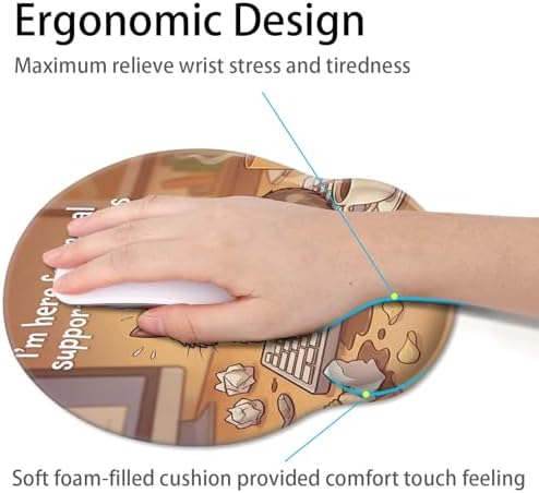Britimes Ergonomic Mouse Pad with Wrist Support, Cat Coffee
