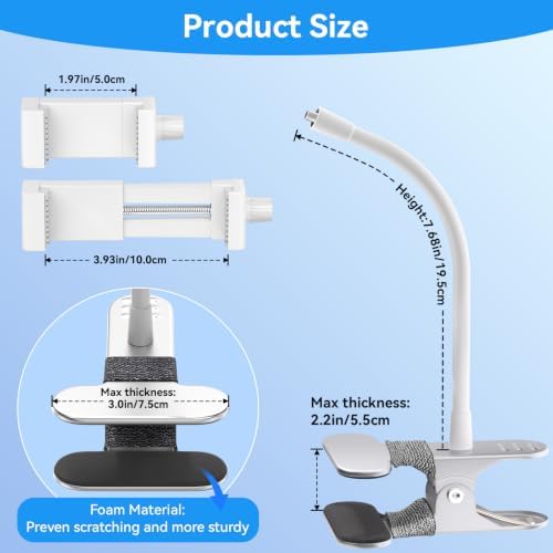 Universal Flexible Baby Monitor Mount for HelloBaby HB6550/6560,Infant Optics,Nanit Pro&Flex Stand,VTech VM819/VM901,Momcozy,Owlet,eufy,Babysense,Baby Clip Mount Without Tools or Wall Damage
