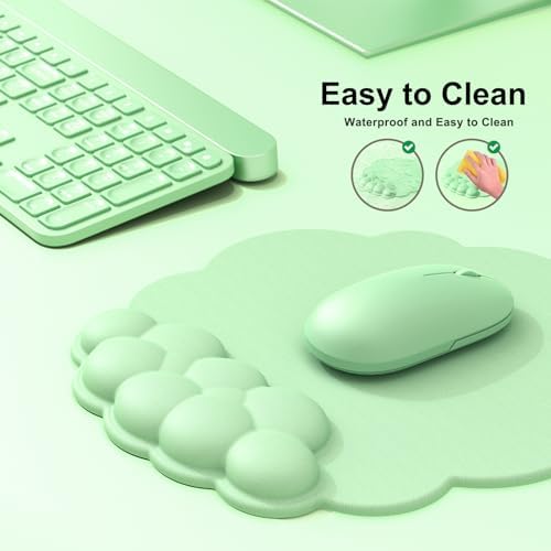 MOKURU Cloud Mouse Pad with Wrist Rest, Cloud Keyboard Wrist Rest, Mouse Pad Wrist Support, Ergonomic Keyboard Mouse Wrist Support (Green)