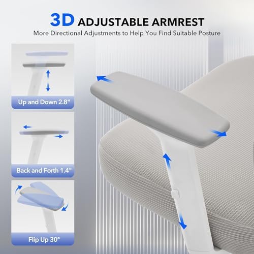 Ergonomic Office Chair with Adjustable Lumbar Support,Grey