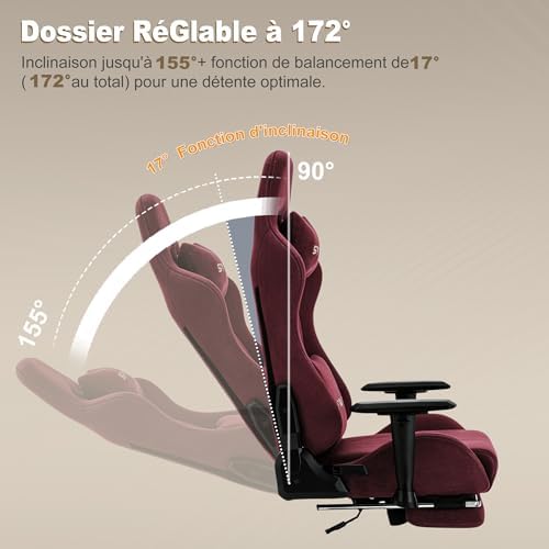 Symino Ergonomic Gaming Chair with 155° Recline & Footrest