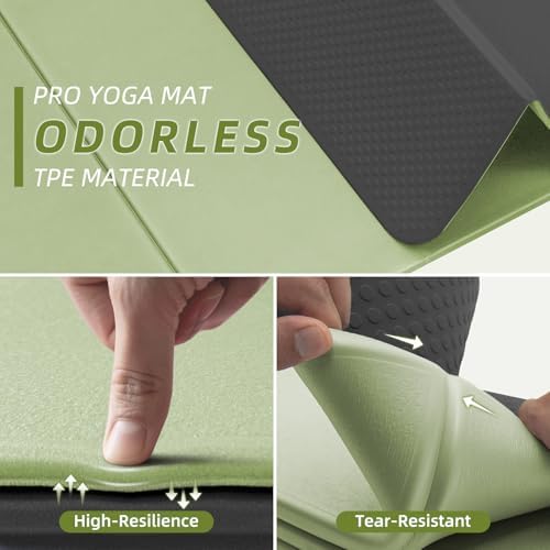 ILILI Foldable Yoga Mat 10mm, Extra Thick, Extra Long, 75x26x0.4 Inch, TPE