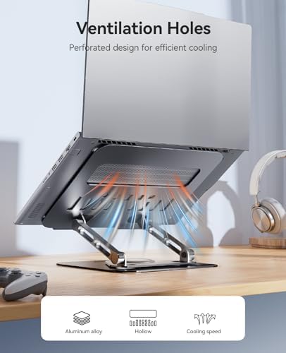 ORICO Adjustable Laptop Stand for Desk, 360° Rotating Base, ST12-Gray