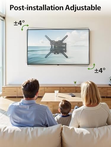 USX MOUNT UL Listed Full Motion TV Mount, Swivel Articulating Tilt TV Wall Mount for 26-65 Inch LED, 4K, Wall Mount Bracket with VESA 400x400mm Up to 77lbs, Perfect Center Design -XMM006-1 (Pack of 2)