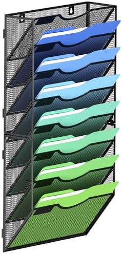 Kuntine.B Wall File Organizer Office Hanging Magazine Holder Wall File Organizer for Office Home