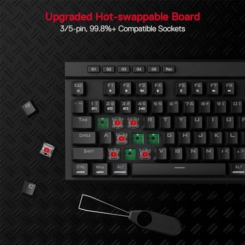 Redragon K580 PRO Wireless RGB Gaming Keyboard, Macro G Keys & Media Wheel