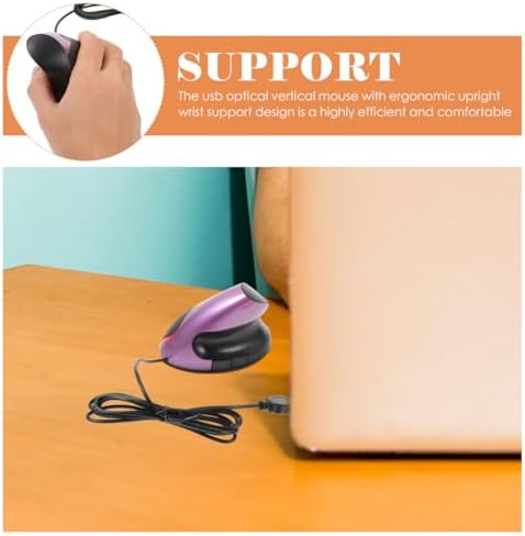 Ergonomic Wired Vertical USB with Wrist -Button Compact Design for Office Laptop Computer Use to Wrist Fatigue
