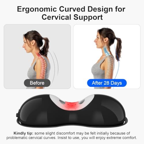 Dynamic Neck Stretcher: Red Light Heat Therapy Cervical Traction