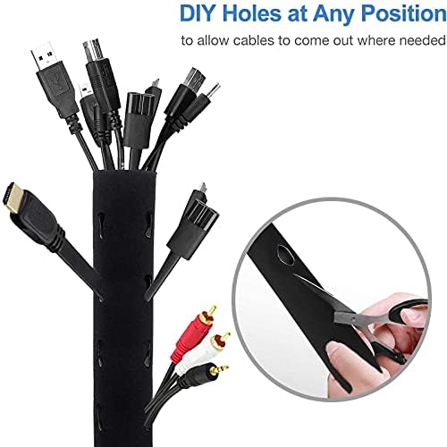JOTO 4 Pack Cable Management Sleeve 19-20 Inches -Black