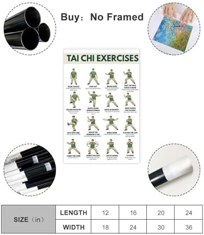 Tai Chi Exercise for Men Tai Chi Walking Exercise Chart for Men Canvas Poster Bedroom Decor Room Decor Unframe 12x18inch