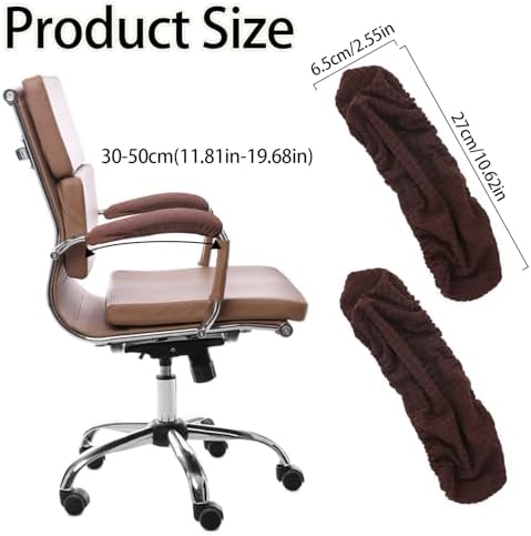 Vin Beauty Office Chair Armrest Covers, 2Pcs Office Removable Arm Rest Covering, Elastic Chair Armrest Covers, Office Seat Hand Rest Protector, Arm Covers Protectors for Office Chair(Coffee)