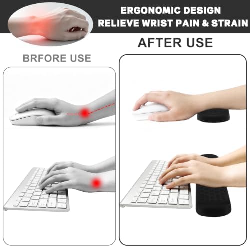 Ergonomic Keyboard Wrist Rest & Mouse Pad with Wrist Rest Set, Black