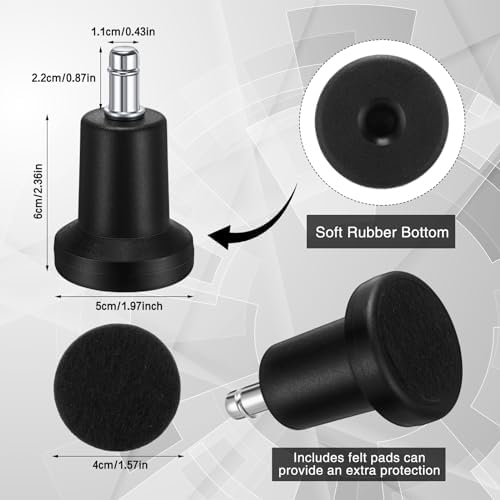 Outus 5 Pcs Office Chair Bell Glides Replacement Chair Caster Stoppers