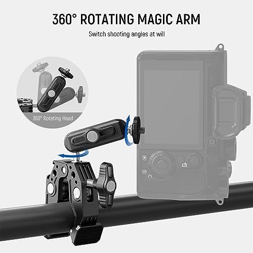 NEEWER Super Clamp with 3" Dual Ballhead Magic Arm, Cold Shoe, ST83