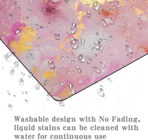 Pink Golden Marble Mouse Pad Customized Premium Textured Washable Desktop Protection Mouse Mat with Non-Slip Rubber Base