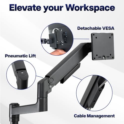 VIVO Black Dual Ultrawide Desk Mount, Up to 49 inch Screens, STAND-V200V-P
