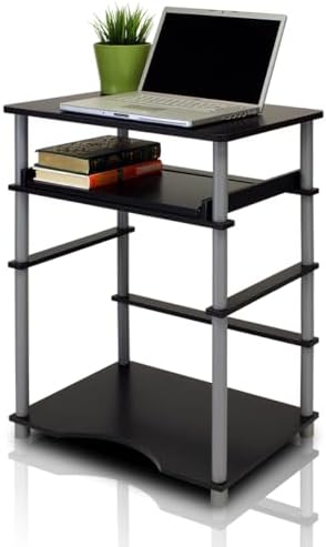 Furinno Home Laptop Notebook Computer Desk, Black/Grey
