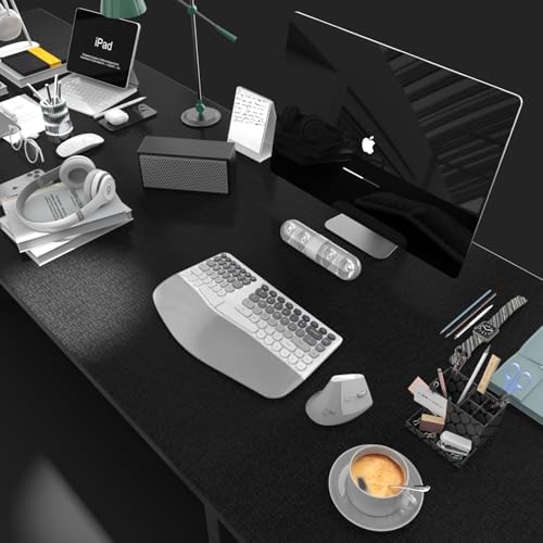 Ergonomic Wireless Keyboard and Mouse Set with Wrist Rest, Compact 85-Key Keyboard, No Independent Numeric Keypad, Gray and White Gradient