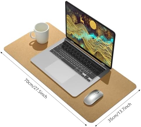 Bloss Leather Desk Mat, Gold Mouse Pad, Non-Slip/Waterproof Desk Pad, Desk Matt for Desktop, Desk Pad Mat for Office Work/Home - Copper Gold(27.6 x 13.8 Inches)