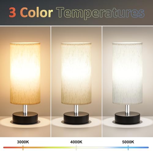 Table Lamp for Bedroom - Bedside Lamps for Night Stands（Blub Included）