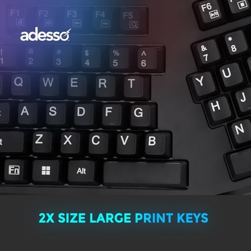 Adesso EasyTouch 150 Wired Mechanical Keyboard, Integrated Palm Rest