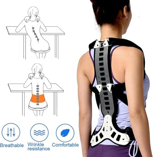 Adjustable Back Posture Corrector, Kyphosis Corrector Brace, Upper Back Support, Adjustable Shoulder Straightener for Women and Men, for Kyphosis Hunch Relief,L