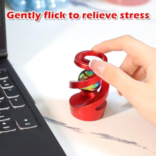 Kinetic Spinning Desk Toy, ADHD Stress Fidget Desktop Decor Red