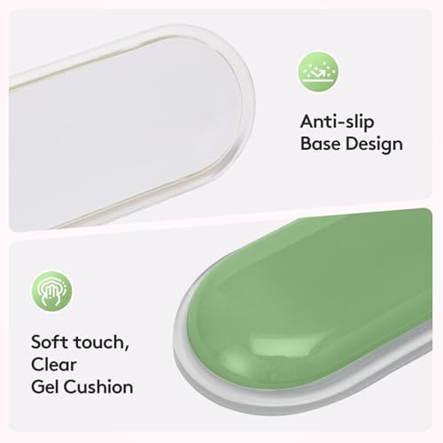 Gel Wrist Rest for Keyboard Mouse, Ergonomic Wrist Support Mouse Pad for Easy Typing Pain Relief, Comfortable Keyboard Wrist Pad, 2 PCS, Green Color Block