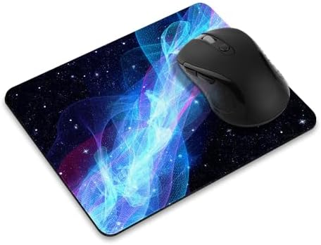 Non-Slip Rectangle Mousepad, WIRESTER Glowing Space Wave Mouse Pad for Home, Office and Gaming Desk