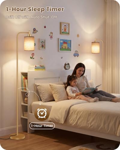 Dimmable Floor Lamp for Living Room with Remote & 10W Bulb