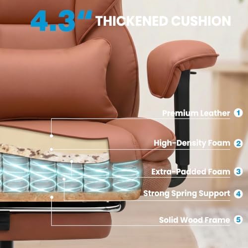 ALLGOD Office Desk Chair, Big and Tall Computer Gaming Chair with footrest