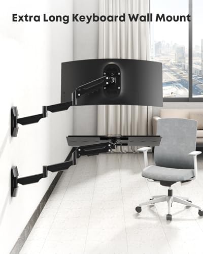 Extra Long Keyboard Wall Mount, 26 Inch Wall Mount Keyboard and Mouse Tray