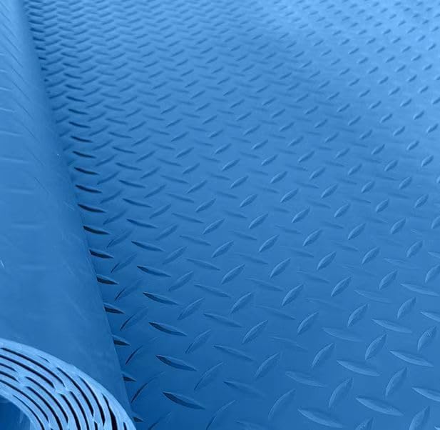 1 Pack Odorless Anti-Fatigue Mat Anti-Static Anti-Fatigue Inline Foot Mat (Blue background yellow edge,0.6Mx0.45Mx20mm)
