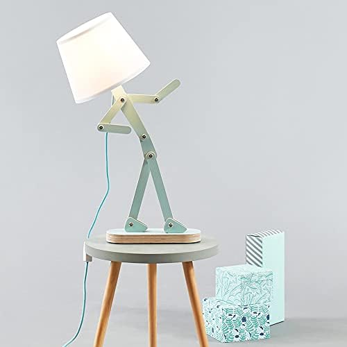 Cool Kids Wood Desk Lamp for Room Bedroom, Bulb Included, Pea Green