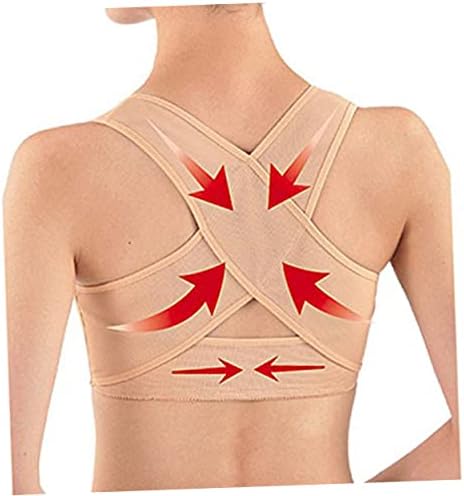 Outanaya Posture Corrector Brace for Women Hunchback Relief Back Support Vest Adjustable Chest Bra Support for Long Sitting Breathable Posture Corrector for Women Bras Size L
