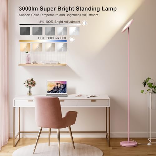 SUNMORY Floor Lamps for Living Room，LED Standing Lamp with Remote Control