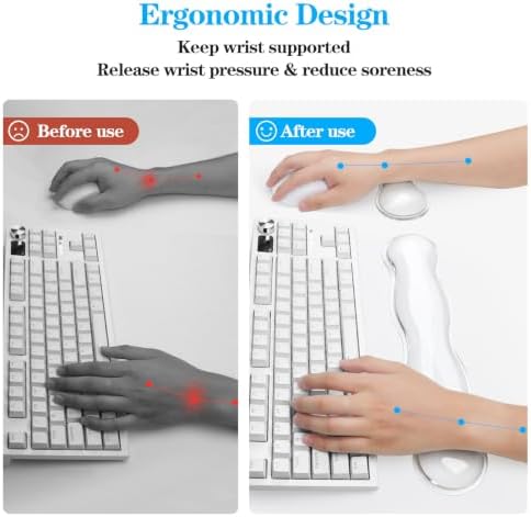 Gel Keyboard and Mouse Wrist Rest Set,Wrist Pad for Computer Keyboard