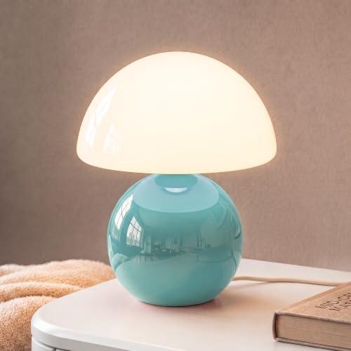 Dawnwake Mushroom Lamp Table Lamp for Bedroom-Small Desk Table Lamps,Blue