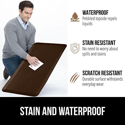 GORILLA GRIP Cushioned Antifatigue Kitchen Mat for Floor, 20x32, Brown