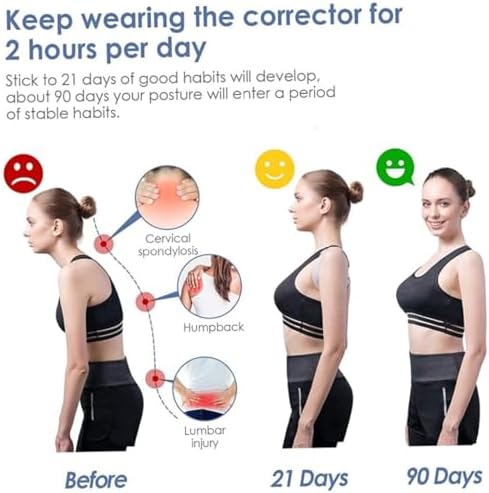 Posture Corrector for Men and Women Kids with Smart Sensor Vibration Reminder - Upper Back Brace Straightener with Adjustable Clavicle Support for Neck, Back and Shoulder Pain Relief Lumbar Supp