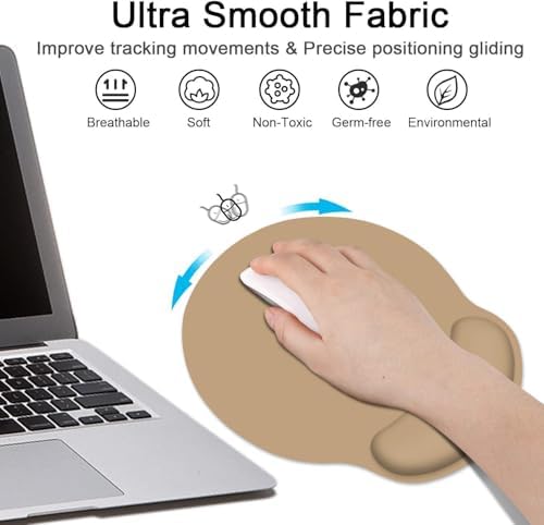 Britimes Ergonomic Mouse Pad Set with Wrist Rest, Brown