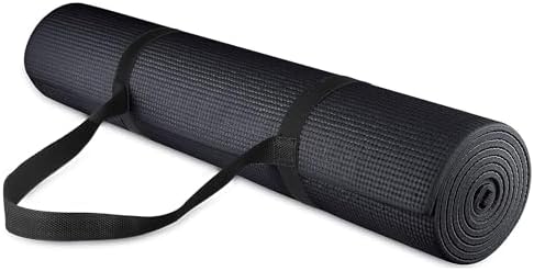 Fitvids All Purpose Thick High Density No Tear Exercise Yoga Mat with Strap & Lightweight Features for Indoor & Outdoor Use