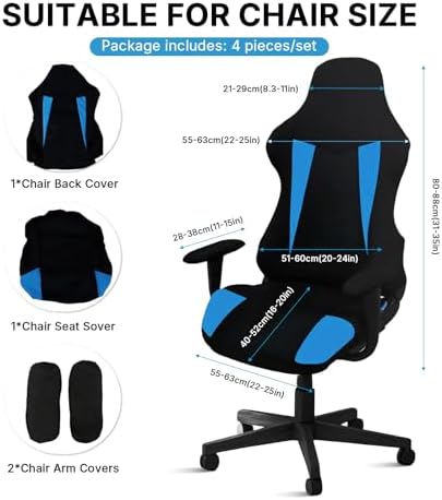 PEKJI Gaming Chair Covers Only, Stretchable Thick Breathable Wear Resistant