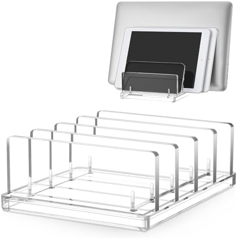 Chunful 4 Slot Adjustable Vertical Laptop Stand for Desk